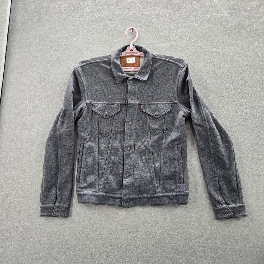 Levi's Men Jacket M Gray Trucker Button Long Sleeve